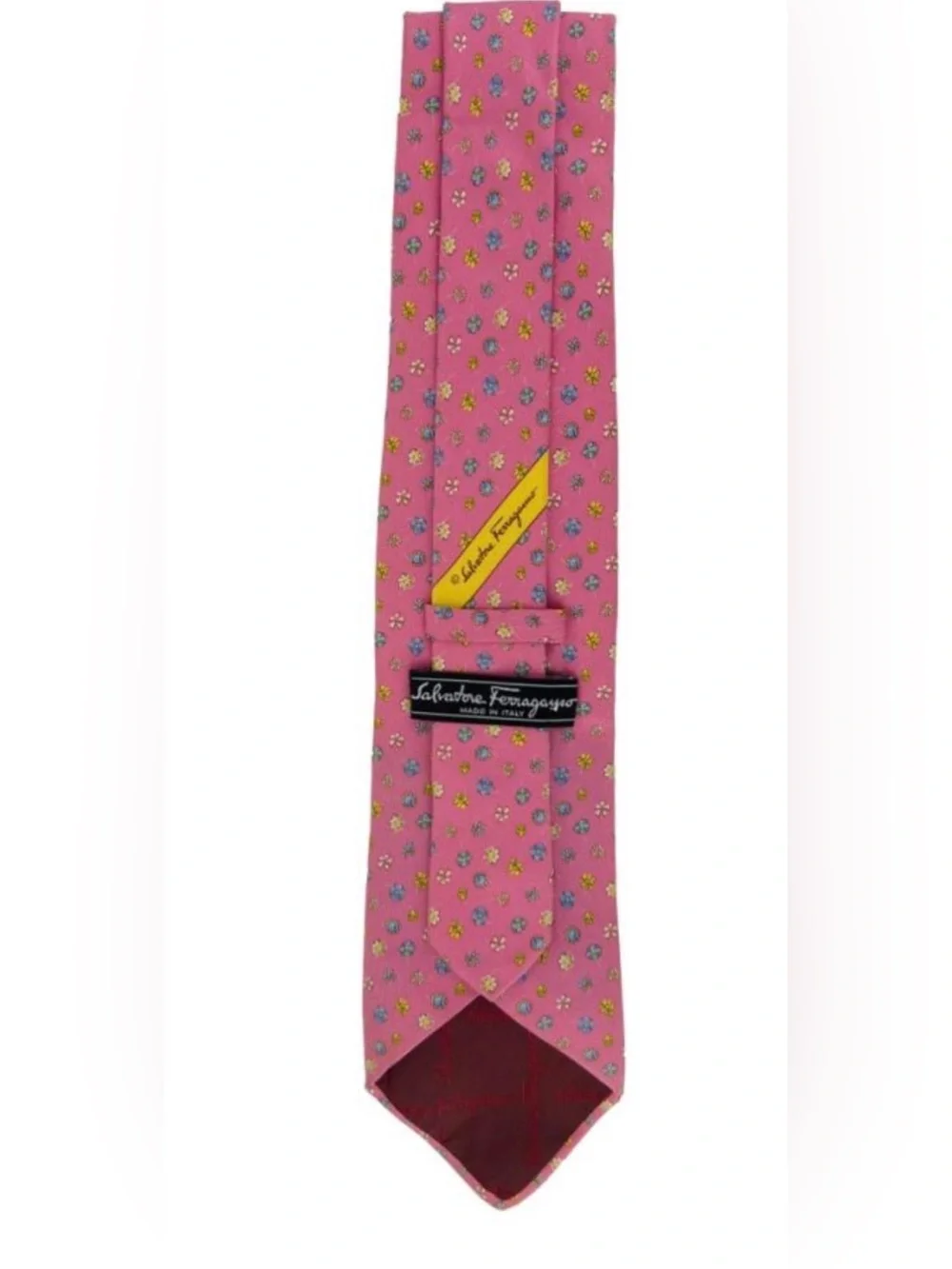Salvatore Ferragamo Pink Floral Print Tie